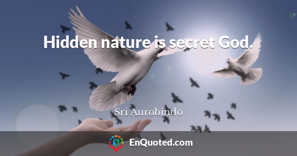 Hidden nature is secret God.