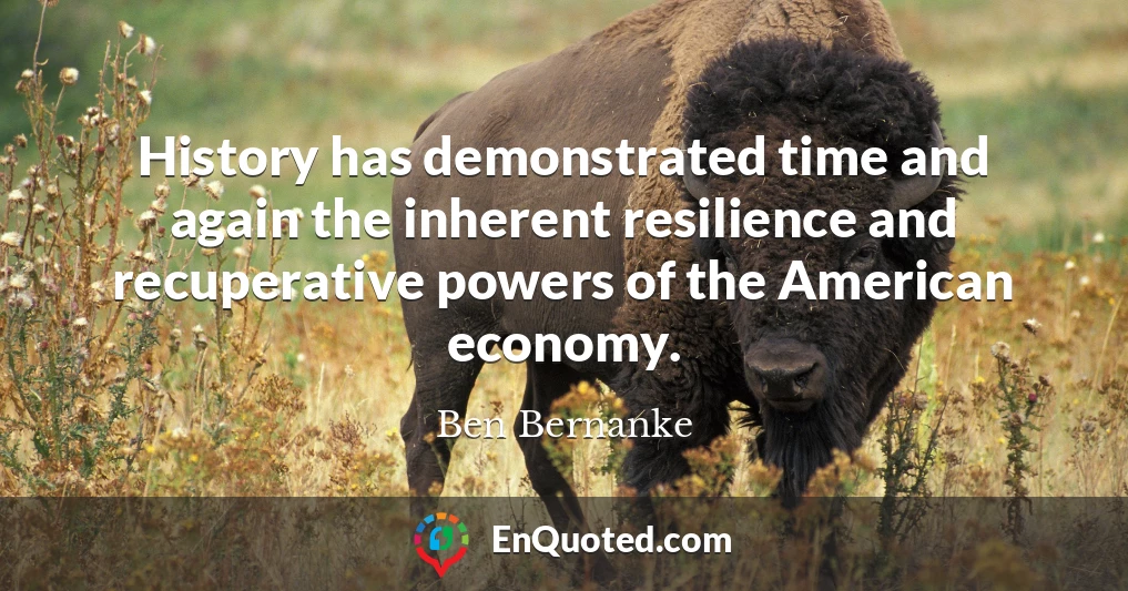 History has demonstrated time and again the inherent resilience and recuperative powers of the American economy.