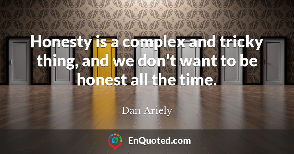 Honesty is a complex and tricky thing, and we don't want to be honest all the time.