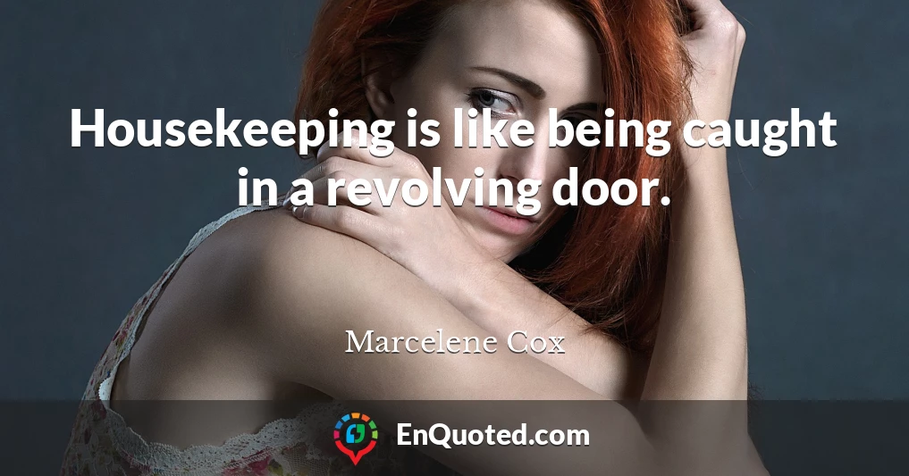 Housekeeping is like being caught in a revolving door.