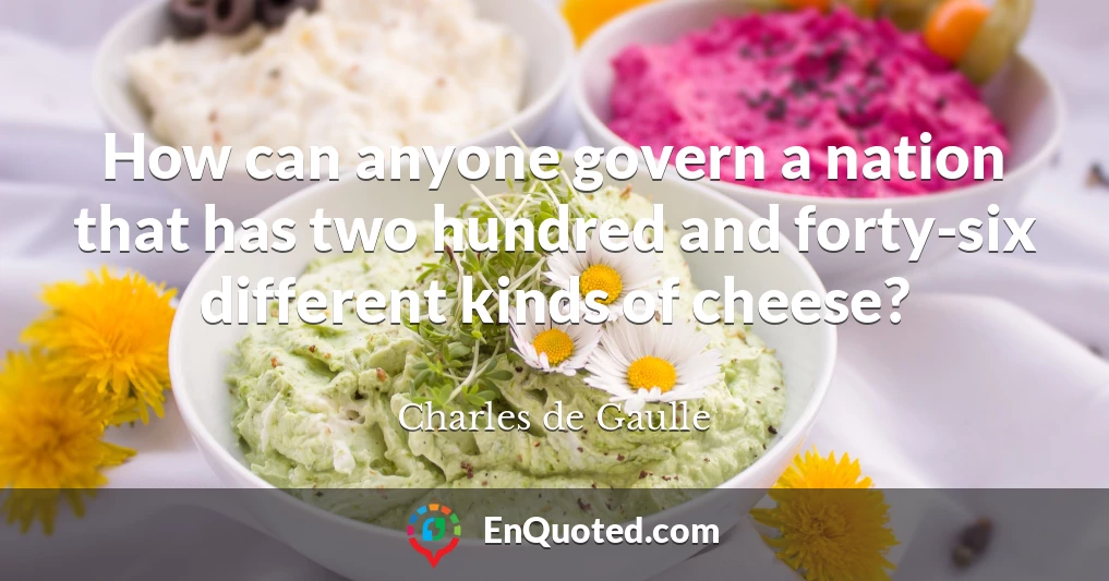 How can anyone govern a nation that has two hundred and forty-six different kinds of cheese?