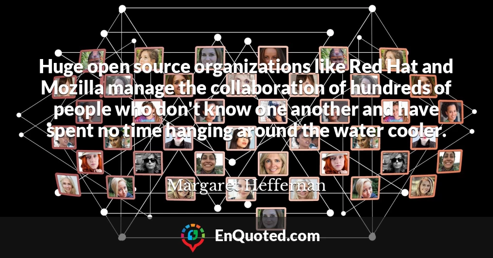 Huge open source organizations like Red Hat and Mozilla manage the collaboration of hundreds of people who don't know one another and have spent no time hanging around the water cooler.