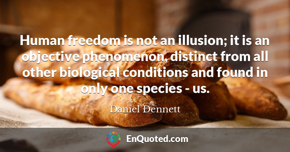 Human freedom is not an illusion; it is an objective phenomenon, distinct from all other biological conditions and found in only one species - us.