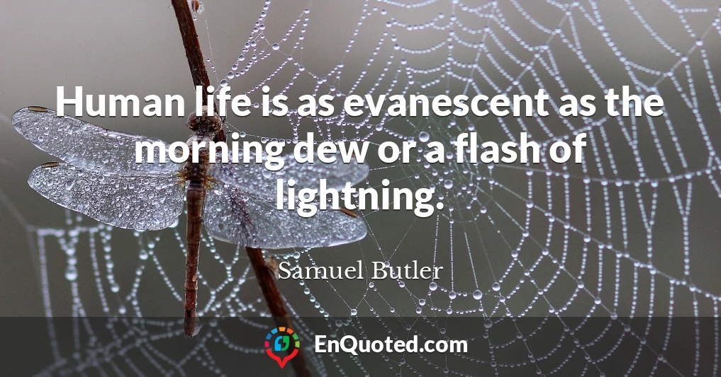 Human life is as evanescent as the morning dew or a flash of lightning.