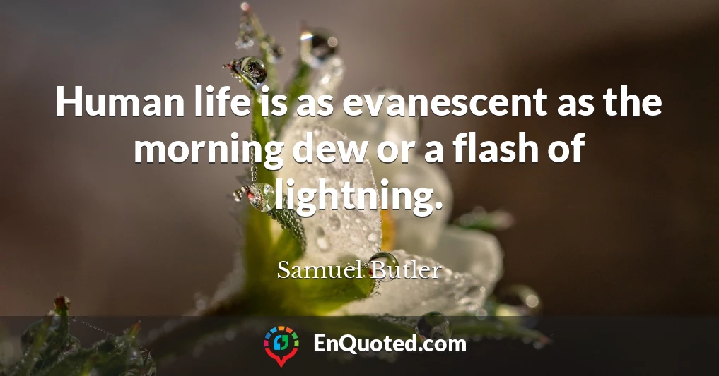 Human life is as evanescent as the morning dew or a flash of lightning.