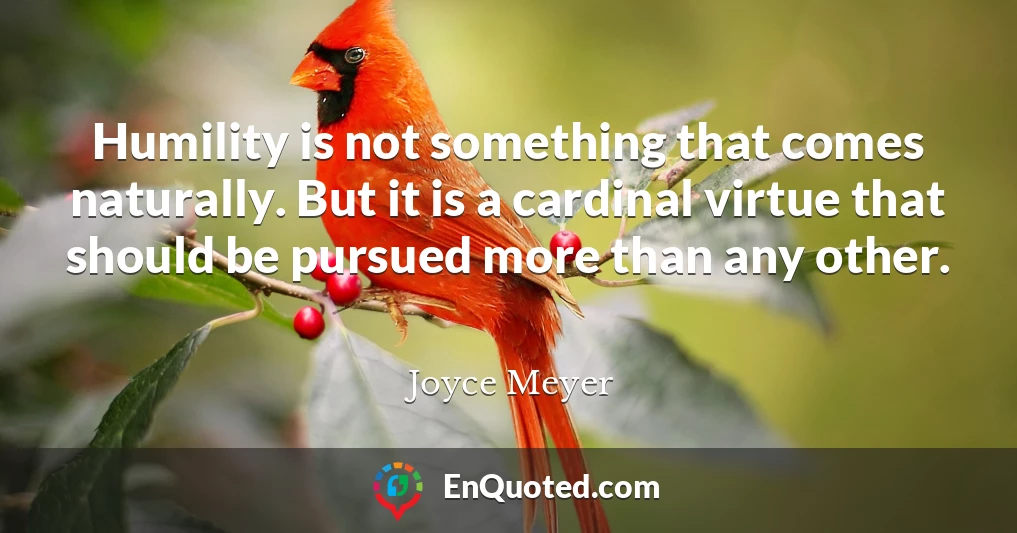 Humility is not something that comes naturally. But it is a cardinal virtue that should be pursued more than any other.
