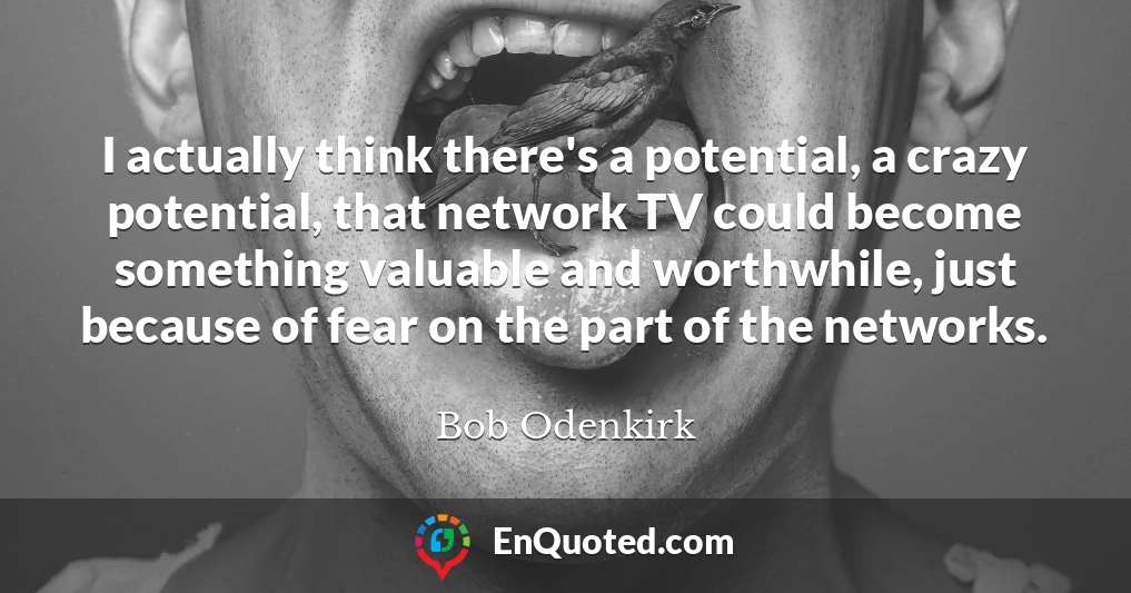 I actually think there's a potential, a crazy potential, that network TV could become something valuable and worthwhile, just because of fear on the part of the networks.