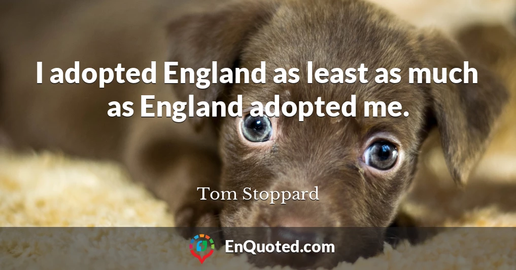 I adopted England as least as much as England adopted me.