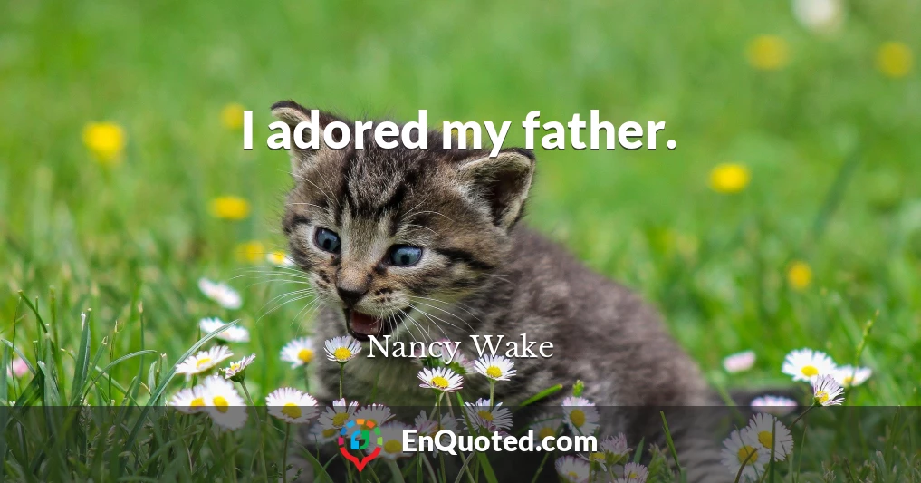 I adored my father.