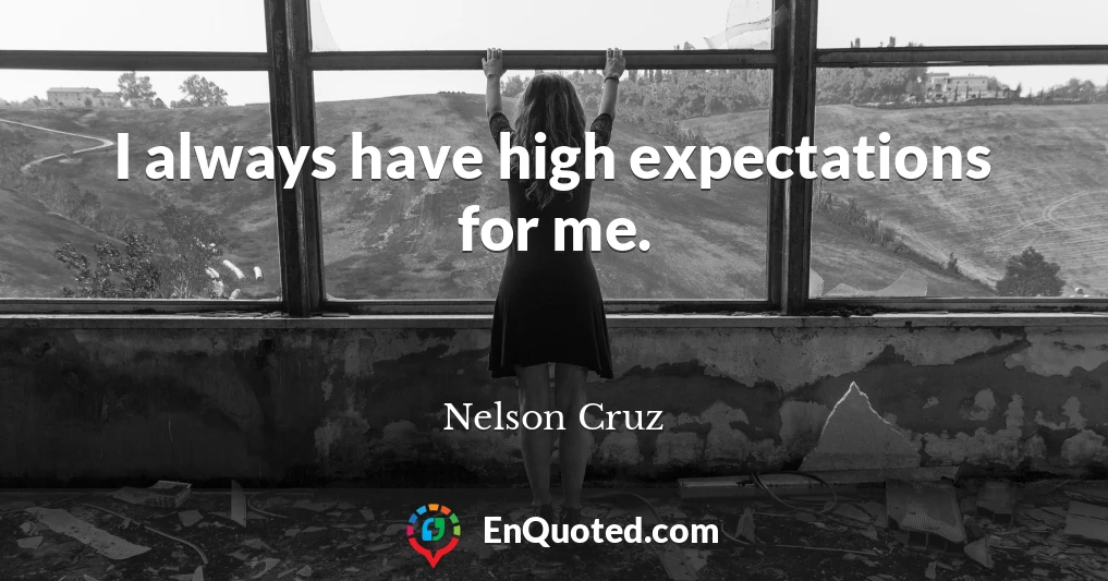 I always have high expectations for me.