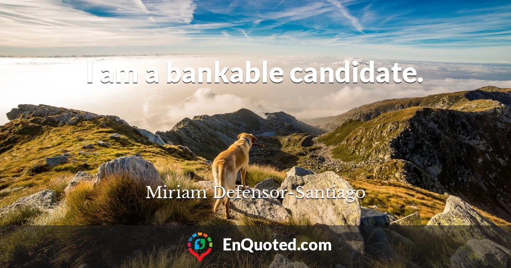 I am a bankable candidate.