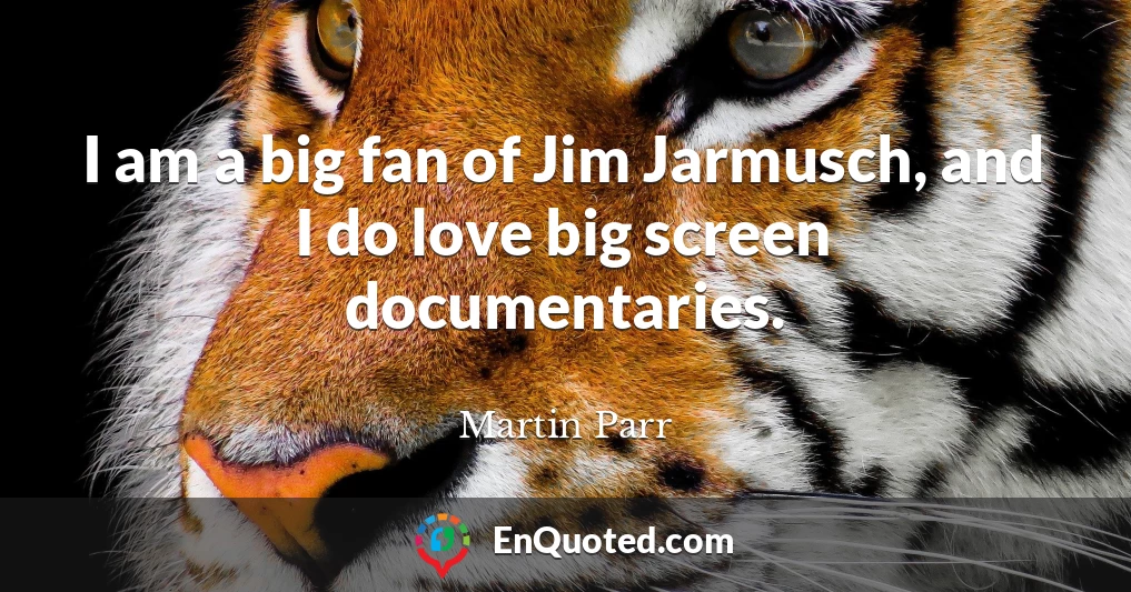 I am a big fan of Jim Jarmusch, and I do love big screen documentaries.