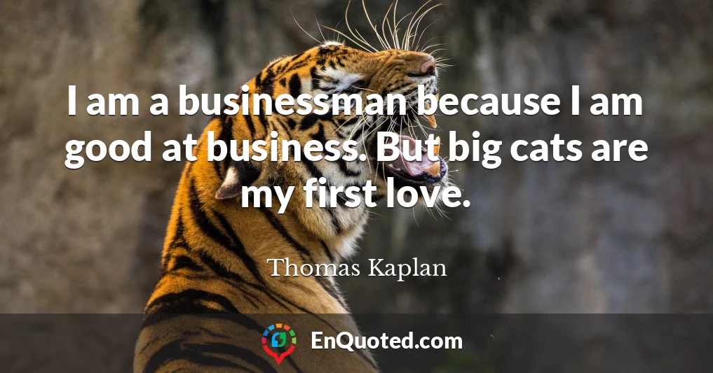 I am a businessman because I am good at business. But big cats are my first love.