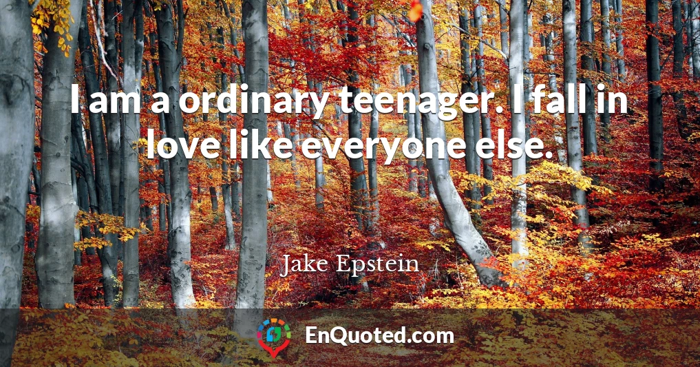 I am a ordinary teenager. I fall in love like everyone else.