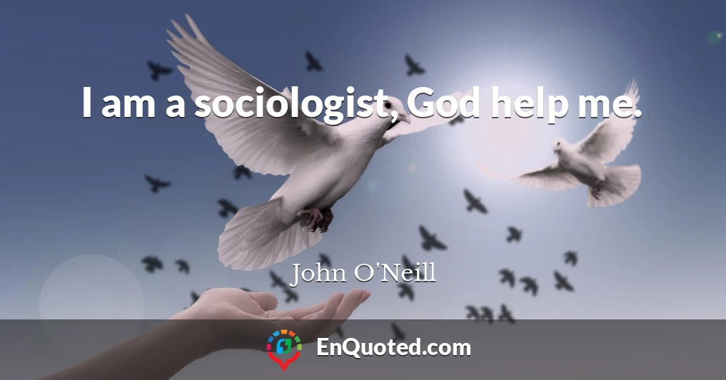I am a sociologist, God help me.