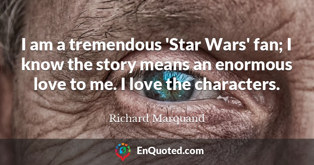 I am a tremendous 'Star Wars' fan; I know the story means an enormous love to me. I love the characters.