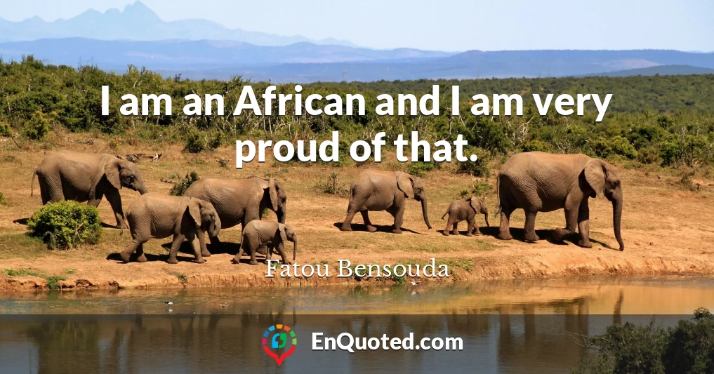 I am an African and I am very proud of that.