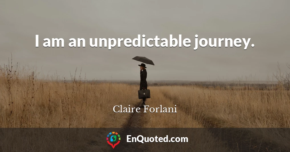 I am an unpredictable journey.