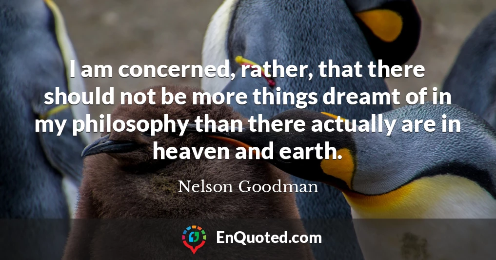 I am concerned, rather, that there should not be more things dreamt of in my philosophy than there actually are in heaven and earth.