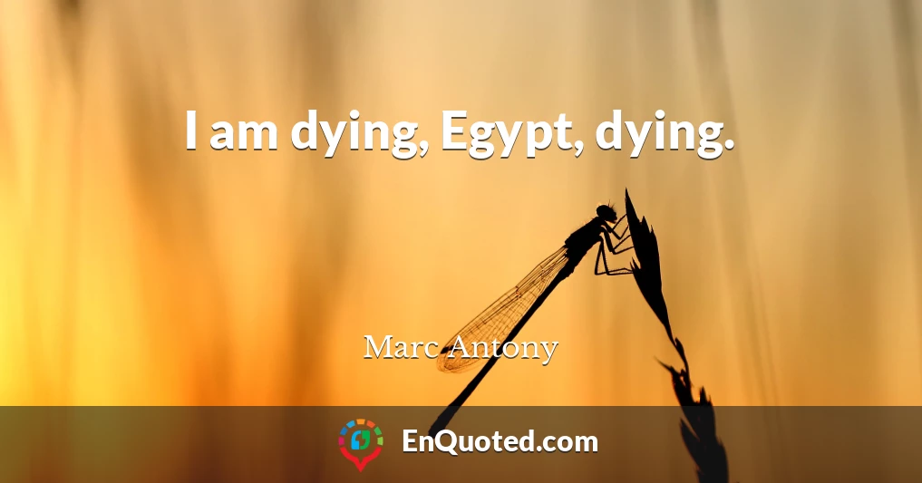 I am dying, Egypt, dying.