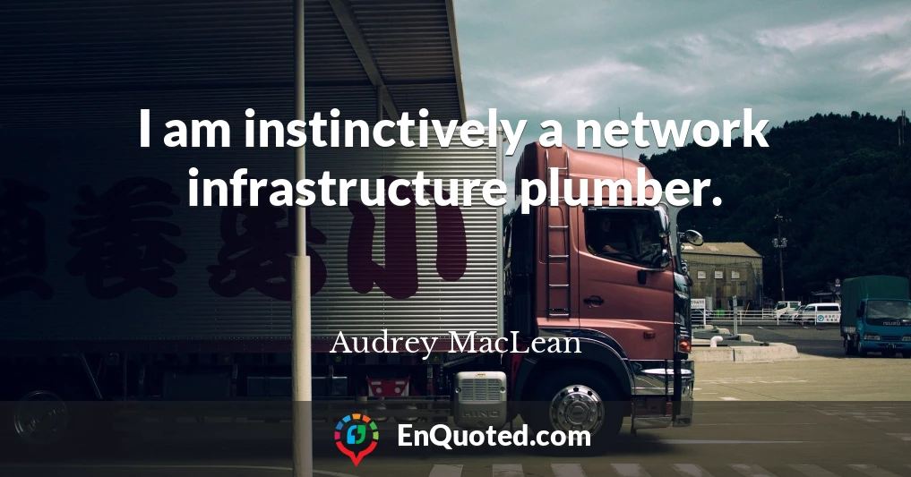 I am instinctively a network infrastructure plumber.