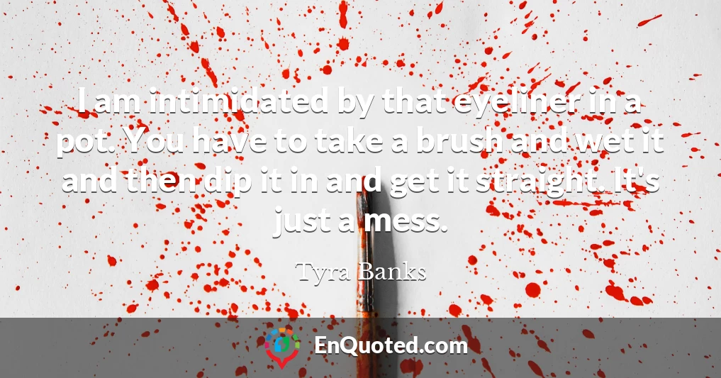 I am intimidated by that eyeliner in a pot. You have to take a brush and wet it and then dip it in and get it straight. It's just a mess.
