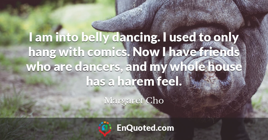 I am into belly dancing. I used to only hang with comics. Now I have friends who are dancers, and my whole house has a harem feel.