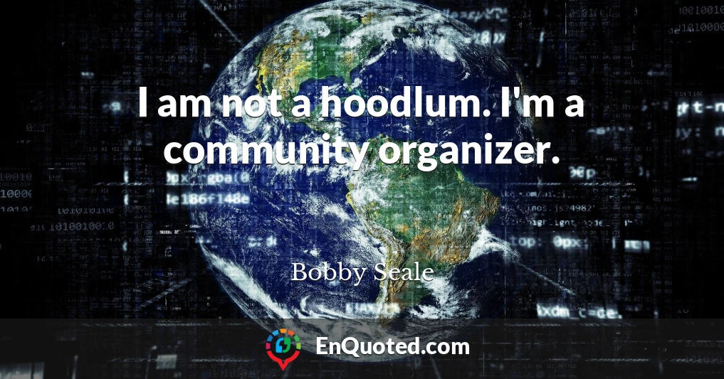 I am not a hoodlum. I'm a community organizer.