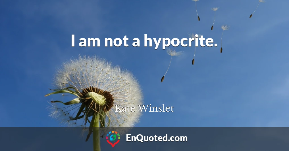 I am not a hypocrite.