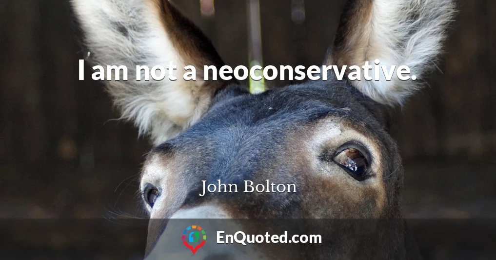 I am not a neoconservative.