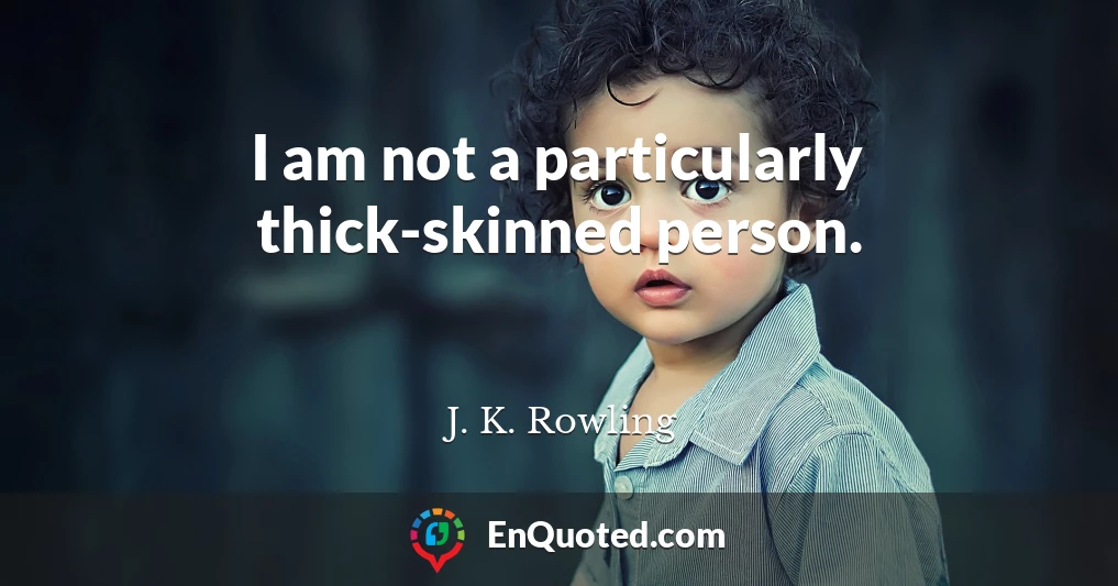 I am not a particularly thick-skinned person.