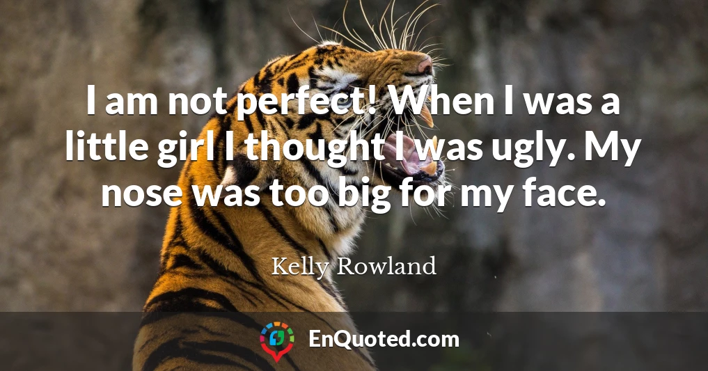 I am not perfect! When I was a little girl I thought I was ugly. My nose was too big for my face.