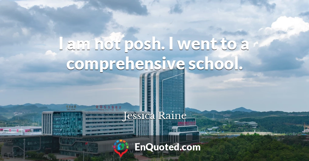 I am not posh. I went to a comprehensive school.