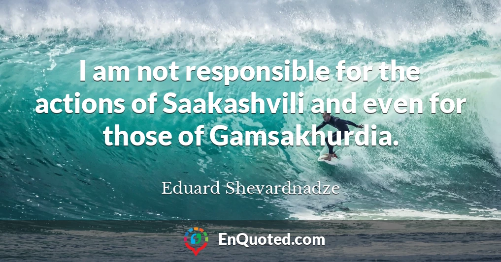 I am not responsible for the actions of Saakashvili and even for those of Gamsakhurdia.