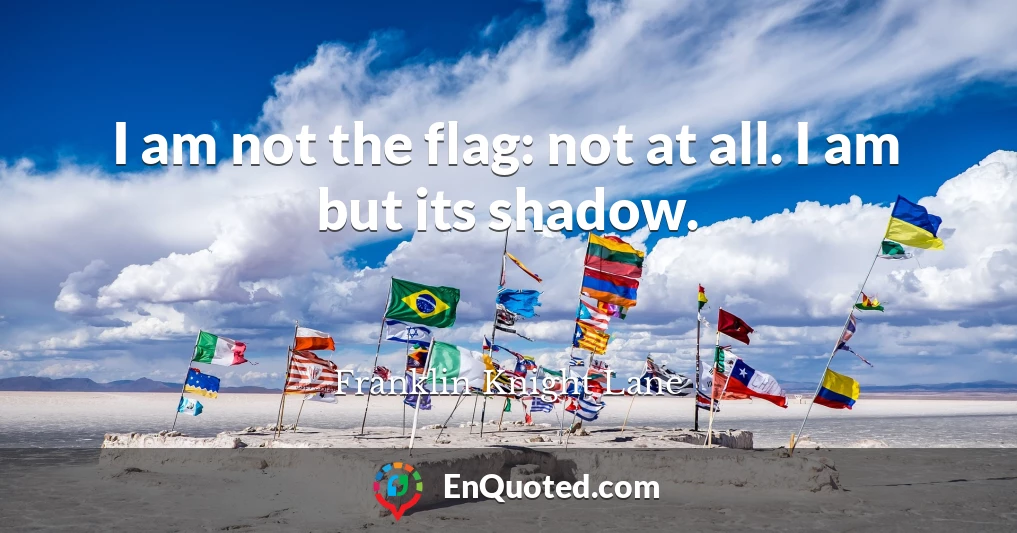 I am not the flag: not at all. I am but its shadow.