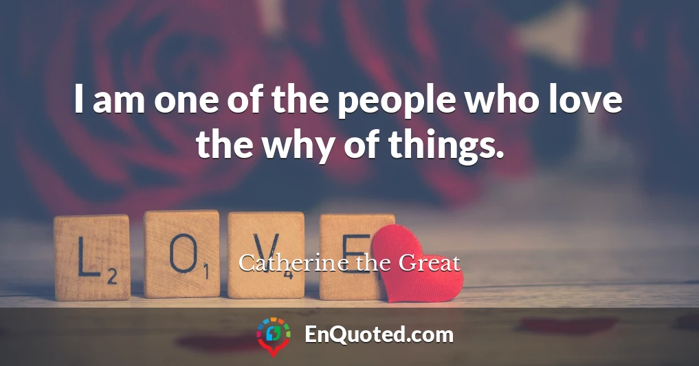 I am one of the people who love the why of things.
