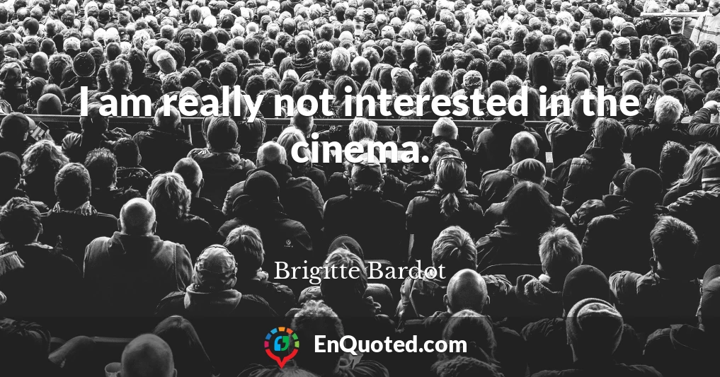 I am really not interested in the cinema.