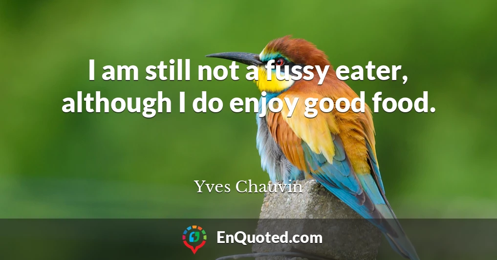 I am still not a fussy eater, although I do enjoy good food.