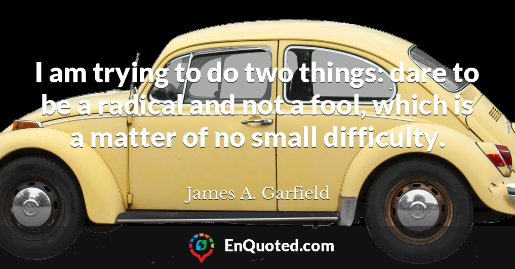 I am trying to do two things: dare to be a radical and not a fool, which is a matter of no small difficulty.