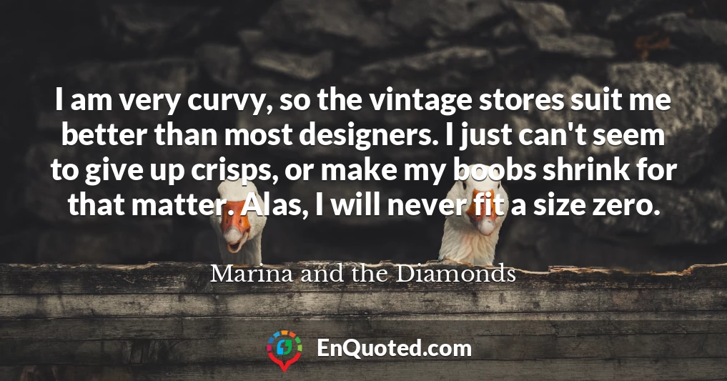 I am very curvy, so the vintage stores suit me better than most designers. I just can't seem to give up crisps, or make my boobs shrink for that matter. Alas, I will never fit a size zero.