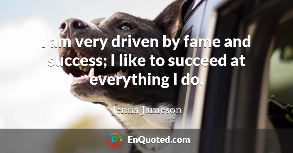 I am very driven by fame and success; I like to succeed at everything I do.
