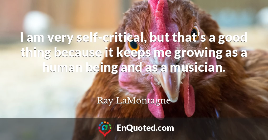 I am very self-critical, but that's a good thing because it keeps me growing as a human being and as a musician.