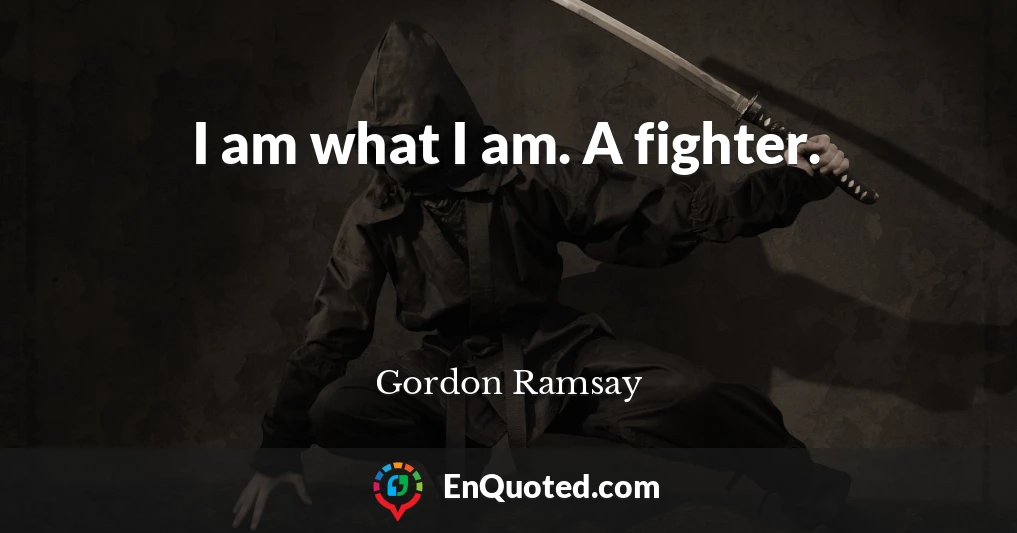 I am what I am. A fighter.