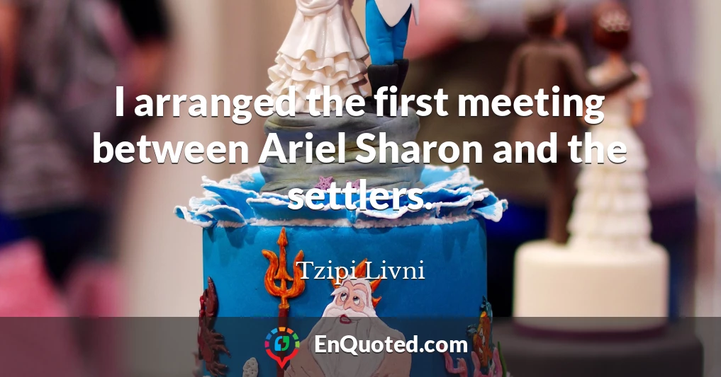I arranged the first meeting between Ariel Sharon and the settlers.