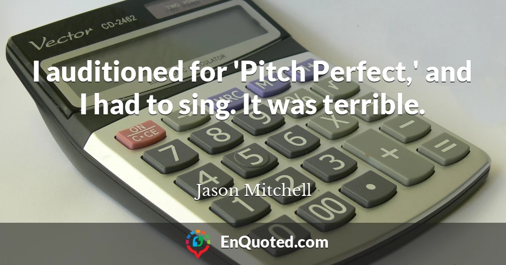 I auditioned for 'Pitch Perfect,' and I had to sing. It was terrible.