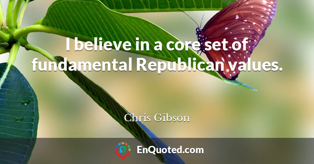 I believe in a core set of fundamental Republican values.