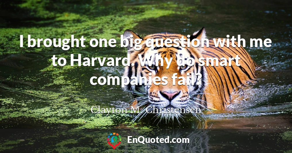 I brought one big question with me to Harvard. Why do smart companies fail?