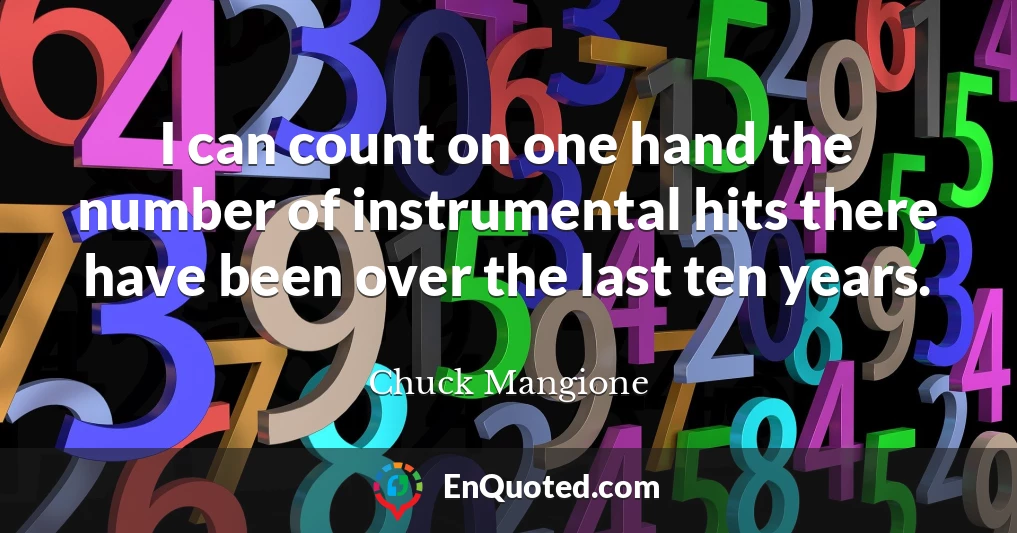 I can count on one hand the number of instrumental hits there have been over the last ten years.