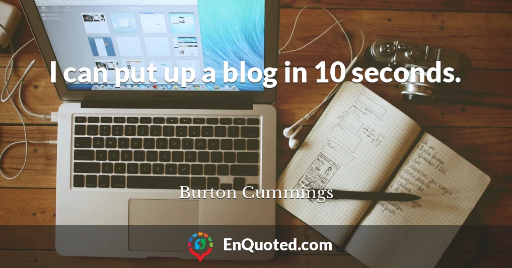 I can put up a blog in 10 seconds.
