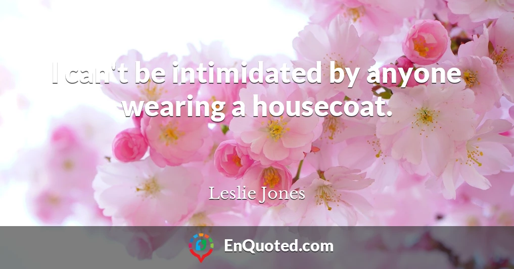 I can't be intimidated by anyone wearing a housecoat.